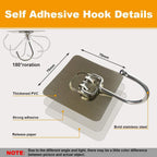 Premium Golden Hanger Hooks- Peel & Stick Adhesive .g