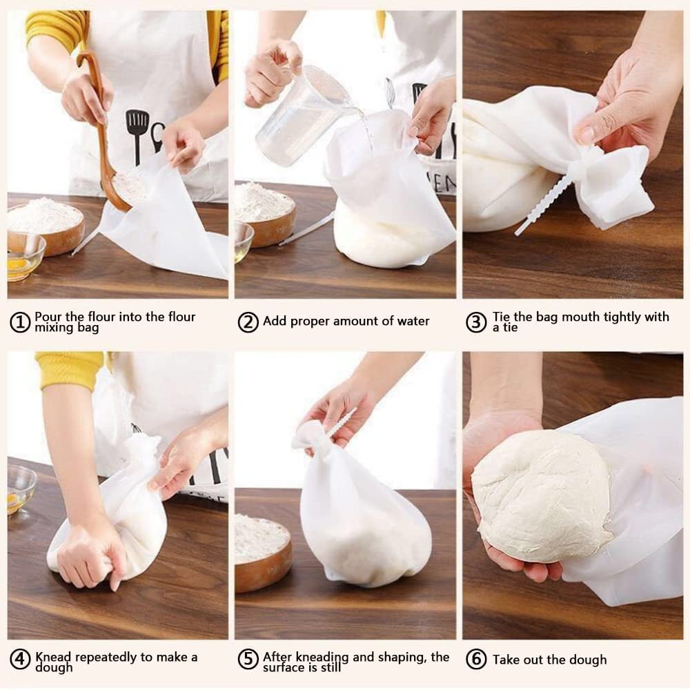 JUVIO Silicone Atta Kneading & Dough Mixing Bag – Non-Toxic, Easy to Use for Roti, Pizza & Bread