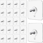 JUVIO Adhesive Wall Hooks, No-Drilling Waterproof Screw for Hanging