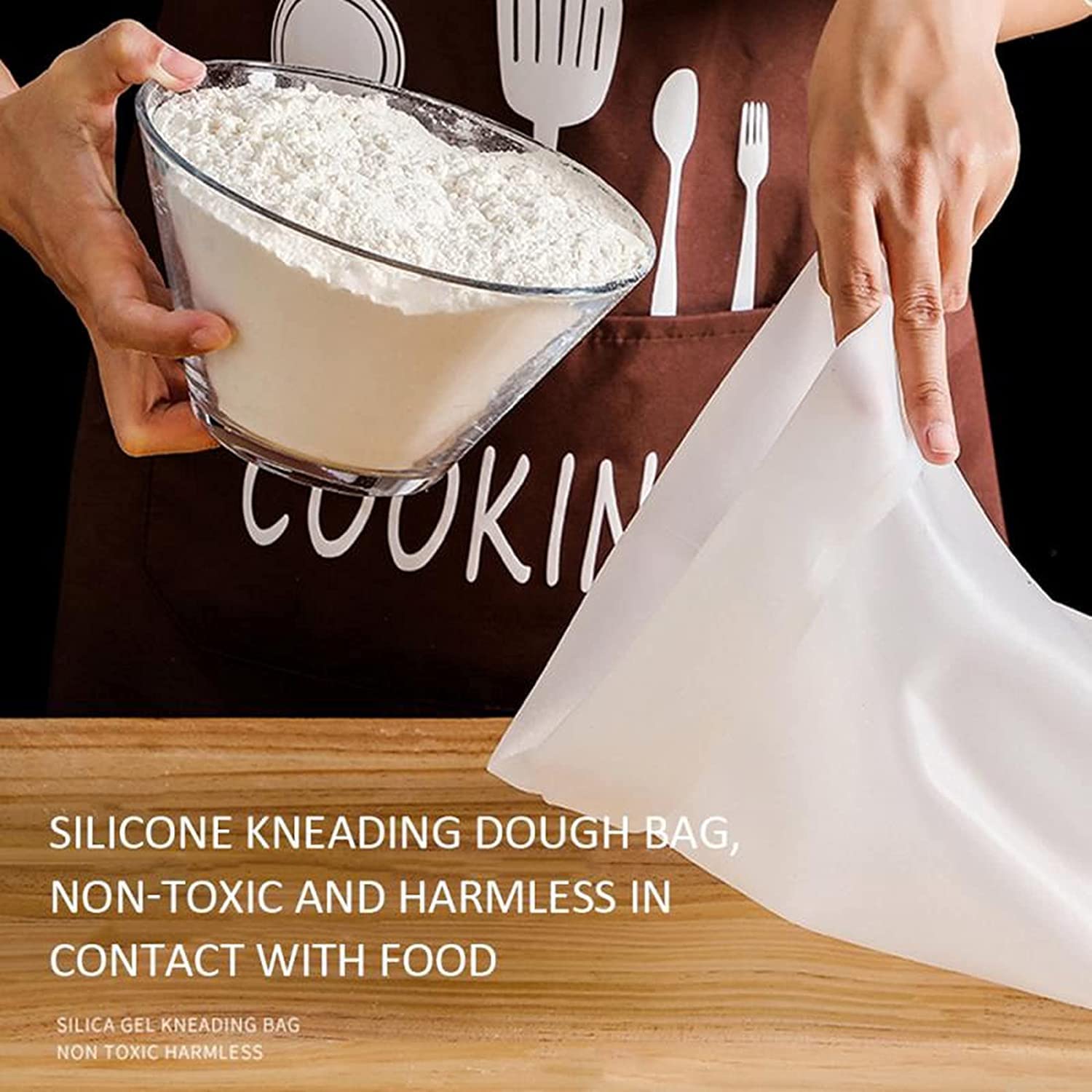 JUVIO Silicone Atta Kneading & Dough Mixing Bag – Non-Toxic, Easy to Use for Roti, Pizza & Bread