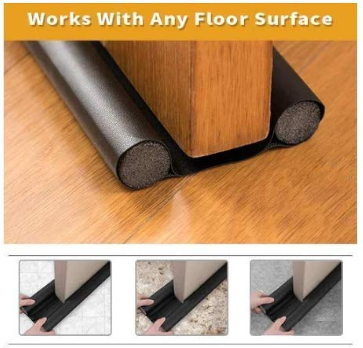 JUVIO PVC Door Guard Bottom Seal Strip – 39 Inch | Gap Filler for Doors, Noise Reduction, Dust-Proof, AC Cooling Enhancer