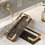 JUVIO Multipurpose Self-Adhesive Bathroom Corner Shelf Rack Bathroom Corner (Pack of 2, Gold)