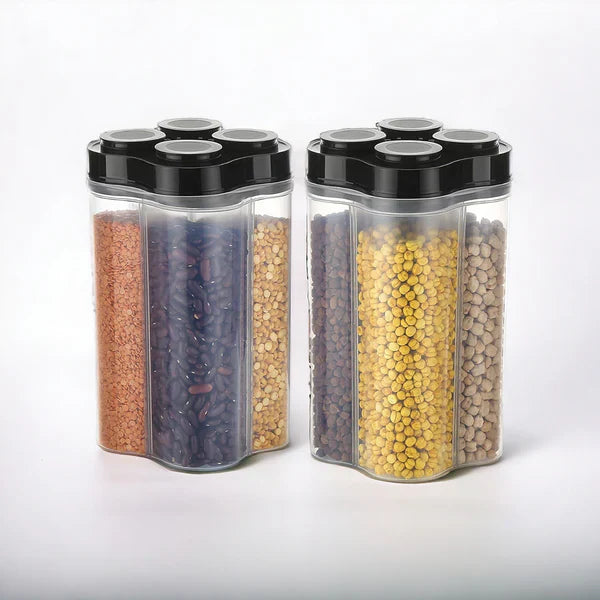 Airtight Transparent 4 Section Container 2500ml