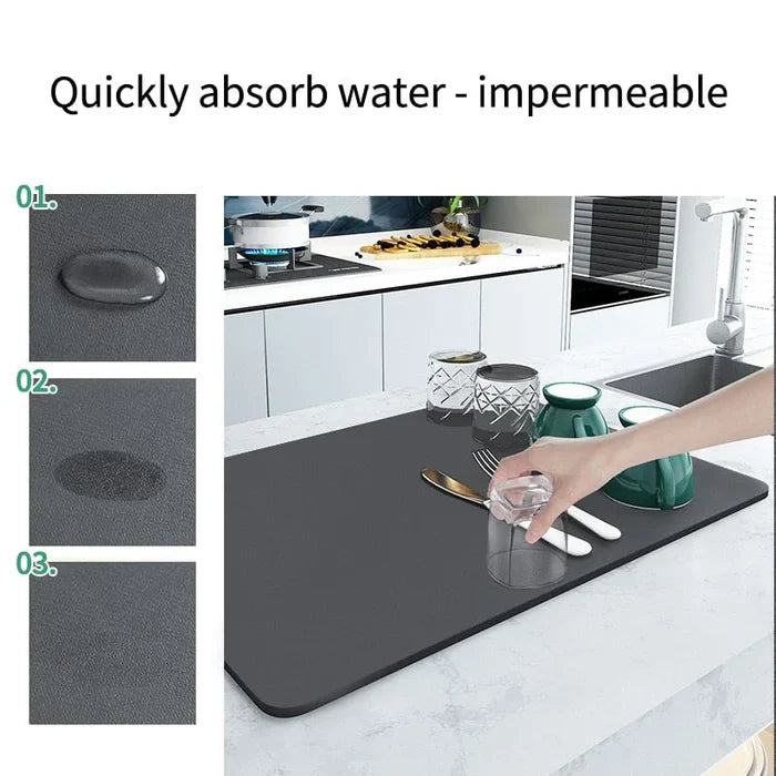 Super Absorbent Kitchen Dish Drying mat- Buy 1 Get 1 free (30cmx40cm)